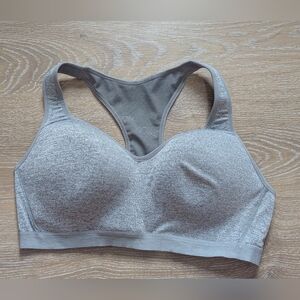 Layer 8 Qwick-Dry Racer Back Padded Sports Bra Heather Gray Women's XL